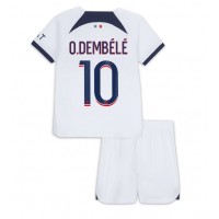 Camiseta Paris Saint-Germain Ousmane Dembele #10 Segunda Equipación Replica 2023-24 para niños mangas cortas (+ Pantalones cortos)